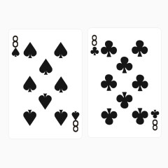 矢量扑克花色黑桃八纸牌