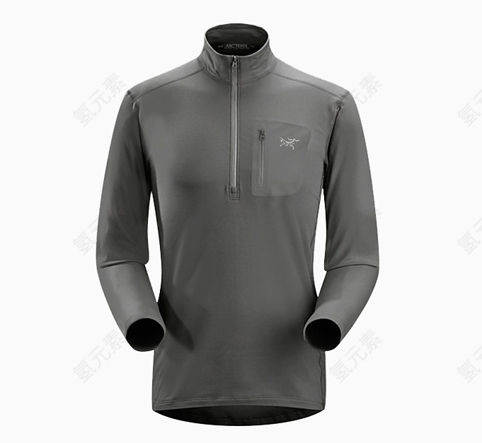 ARCTERYX 始祖鸟 Rho LT Zip Neck M 男款半拉链抓绒衣 17260【2016秋冬新款】金属灰