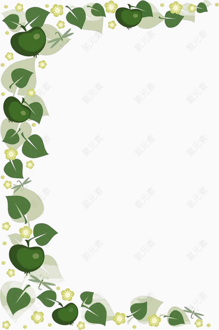 植物绿色边框矢量素材