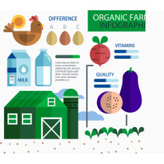 彩色扁平化有机农业信息图矢量