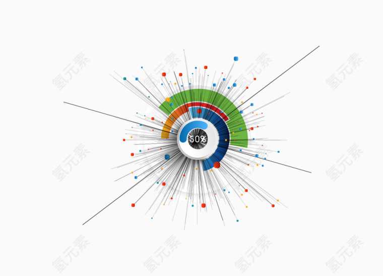 矢量放射图案比例图