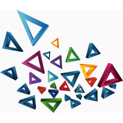 抽象缤纷彩色三角块