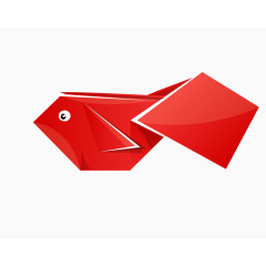 红色折纸卡通小鱼
