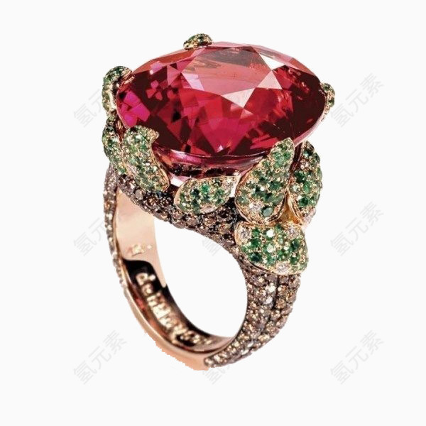 红宝石镶钻戒指