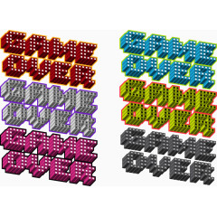 矢量立体英文游戏结束