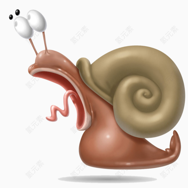 创意夸张表情的蜗牛