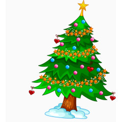 卡通圣诞装饰松树