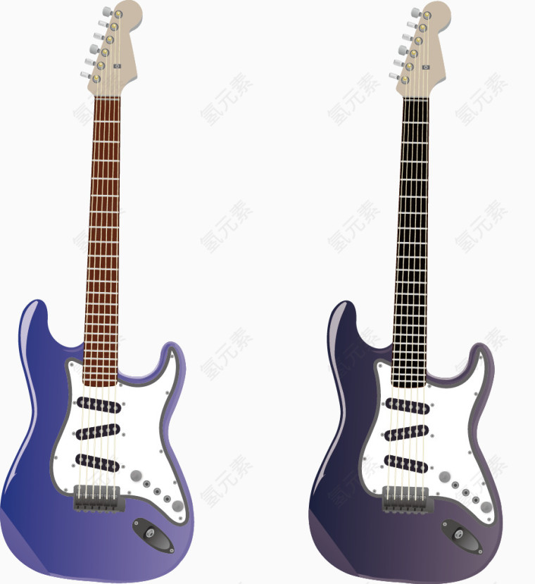 紫色电子吉他乐器矢量