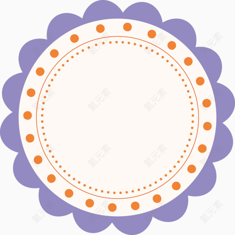 矢量创意设计紫色小碎花边框图