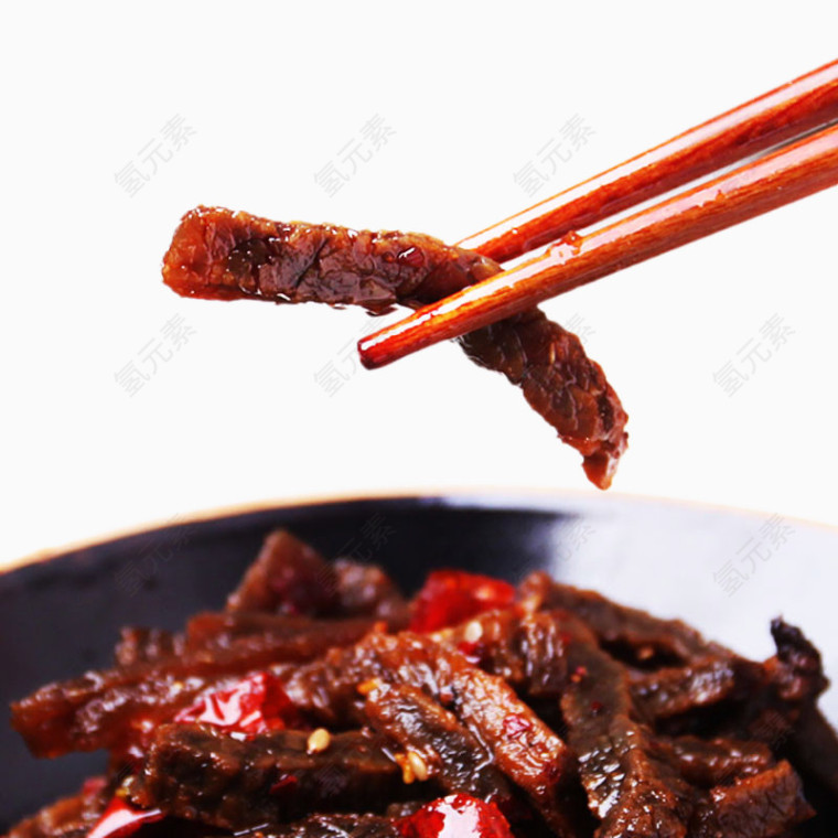 筷子夹肉丝