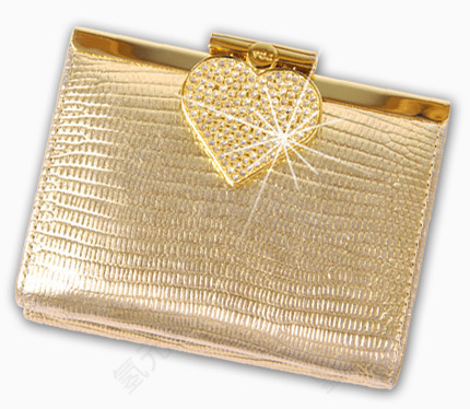 精美金色钻石钱包手提包素材