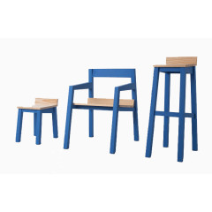 蓝色创意简约座椅设计