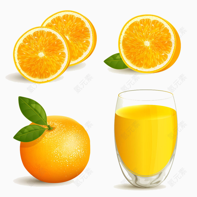 橙子与橙汁设计素材