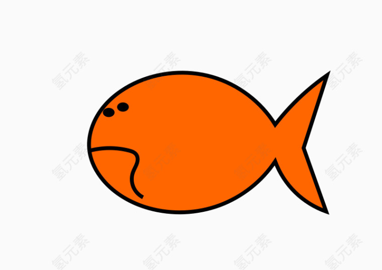 橘色的卡通简单的鱼
