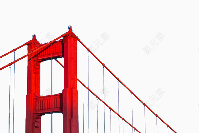 钢铁红色吊桥