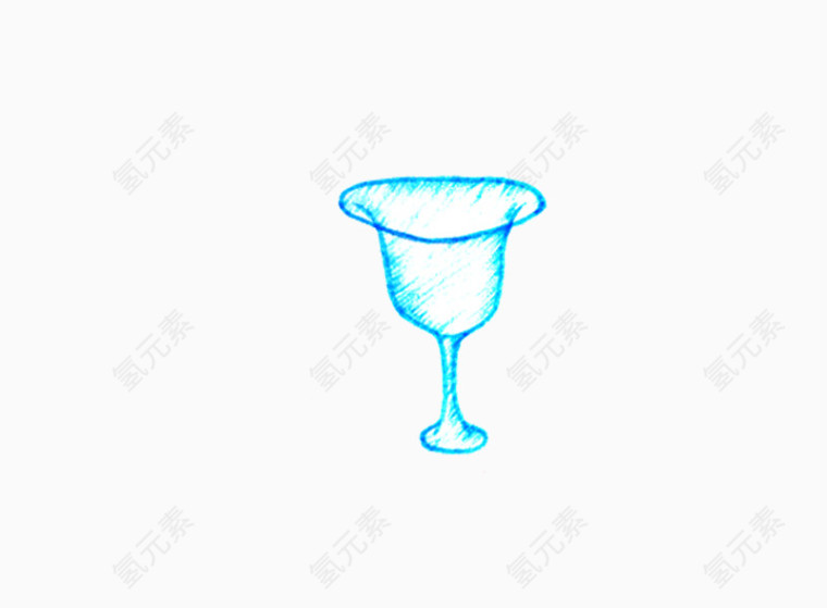 彩绘蓝色酒杯