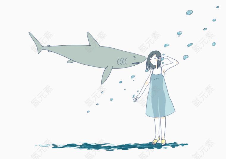 鲨鱼与女孩