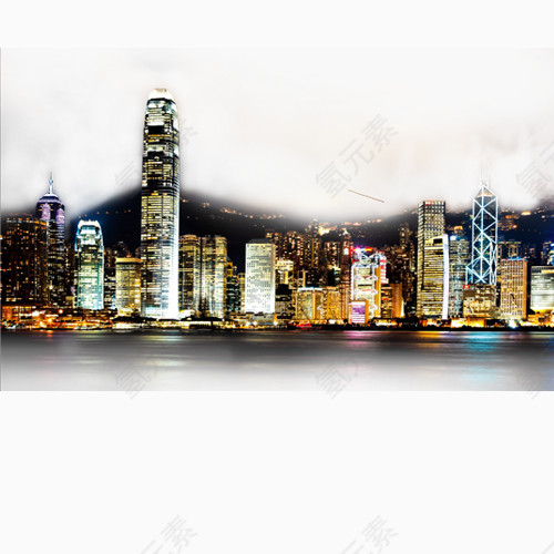 香港夜景元素