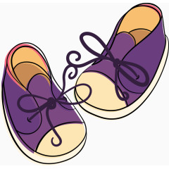 矢量紫色卡通鞋子