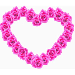 粉色玫瑰心形的花环