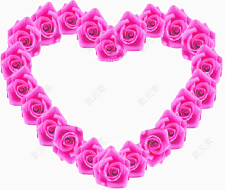 粉色玫瑰心形的花环