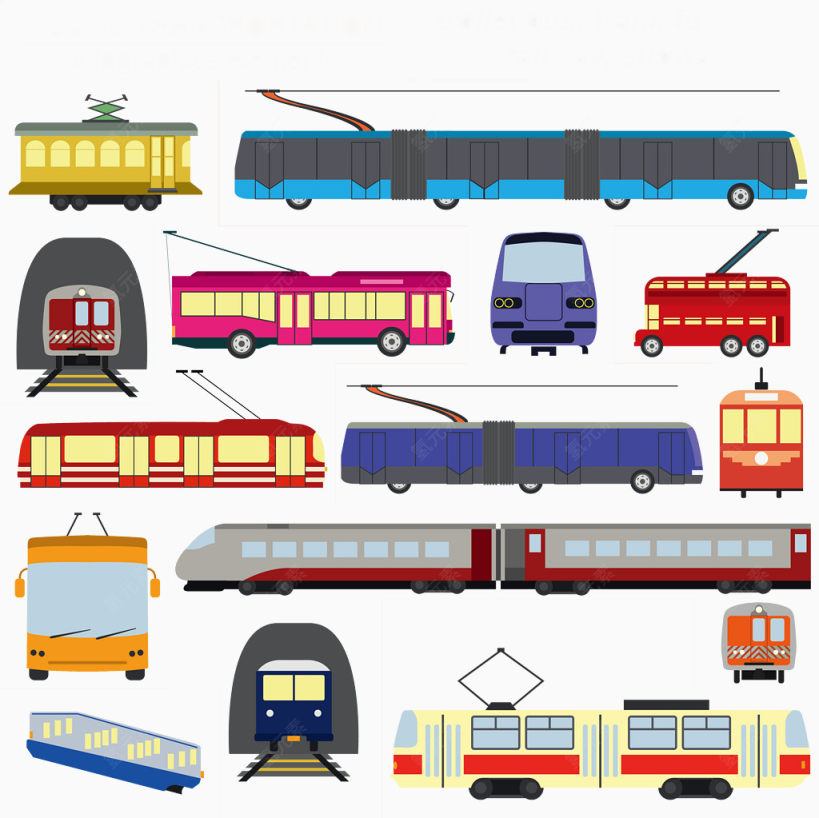 公共交通信息图元素矢量素材下载