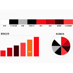 红色商务ppt配色说明图