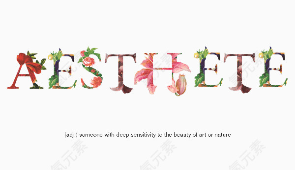 创意花朵装饰字母组合