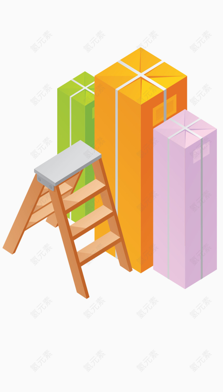 彩色阶梯盒子