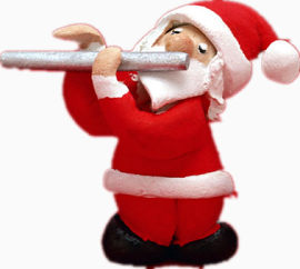 红色吹笛子圣诞节小人