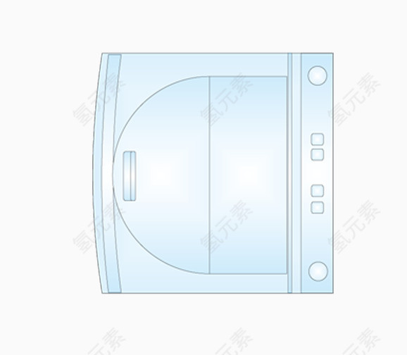 户型图彩平图蓝色线描洗衣机