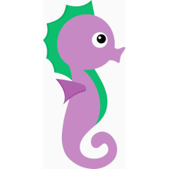 可爱的卡通紫色海马免抠素材