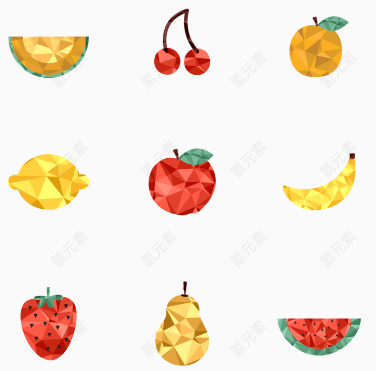 9款创意水果图标矢量素材
