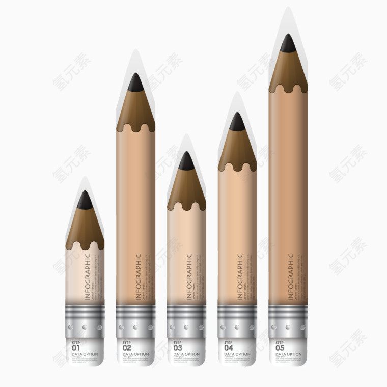 浅棕色木质感铅笔