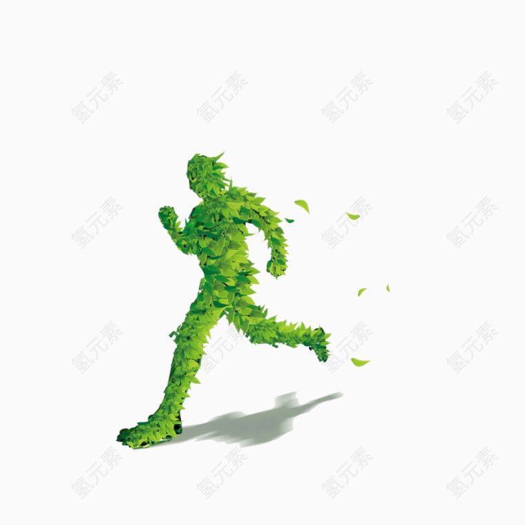 绿色草人奔跑