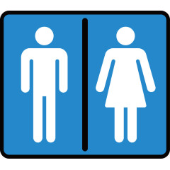 矢量创意设计蓝色男女卫生间标识