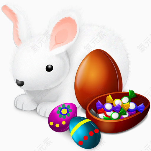 可爱白兔和彩蛋图标