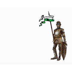 中世纪复古金属图章武士盔甲