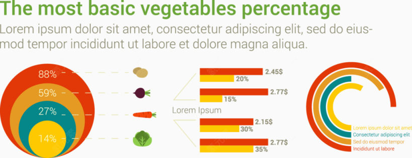 最基本的蔬菜比例信息图矢量下载