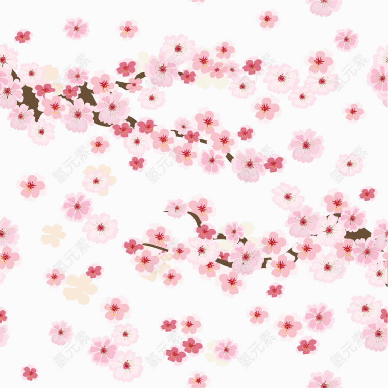 矢量粉色樱花背景素材