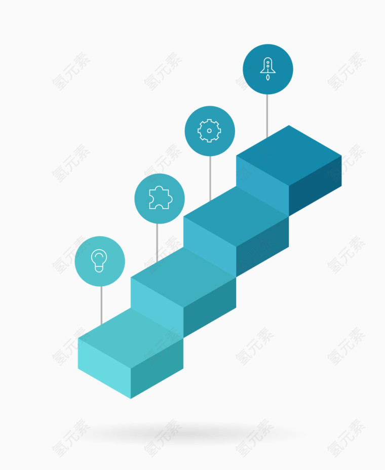 矢量ppt阶梯图表素材