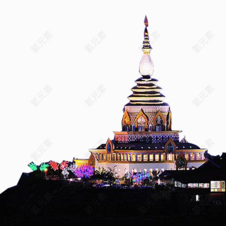 缅甸萨通塔风景素材