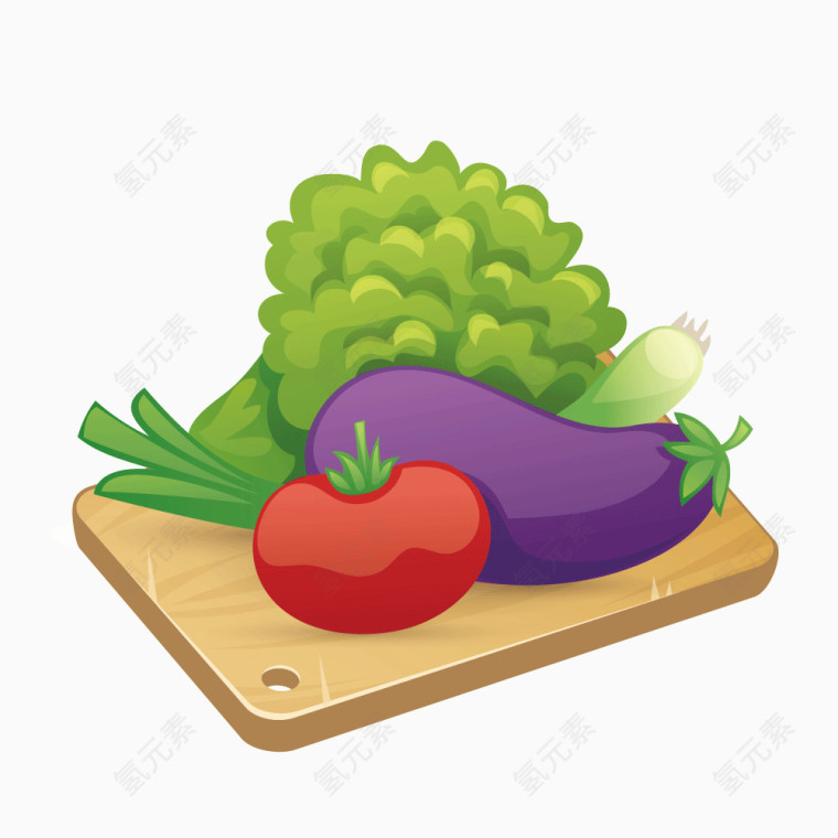 矢量案板上的蔬菜