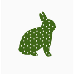 一个坐着的绿色兔子