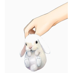 手拿兔子