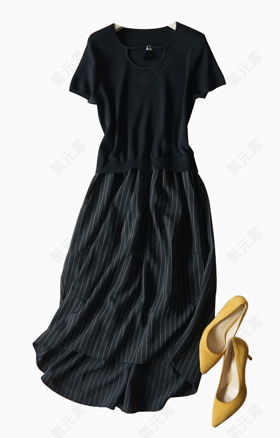 黑色半袖裙