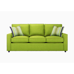 绿色三人布艺沙发