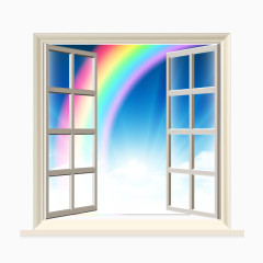 矢量彩虹和窗户