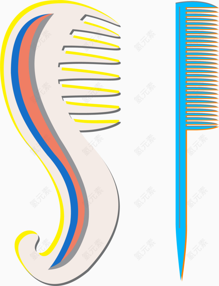 矢量彩色梳子