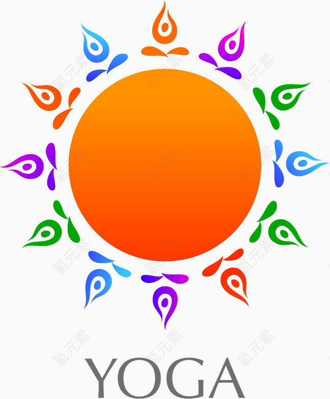 矢量瑜伽太阳logo模型设计素材